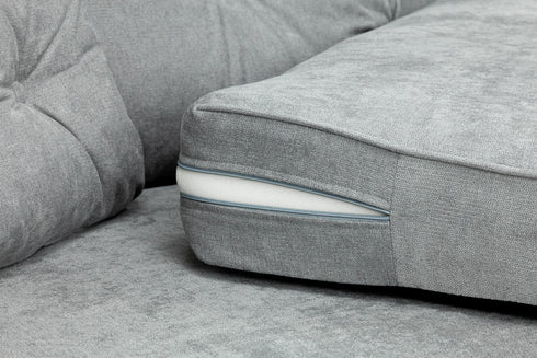 Christopher Sofa Grey 3 Seater Fabric View